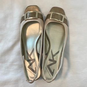 Size 11 gold Anne Klein sport sling backs